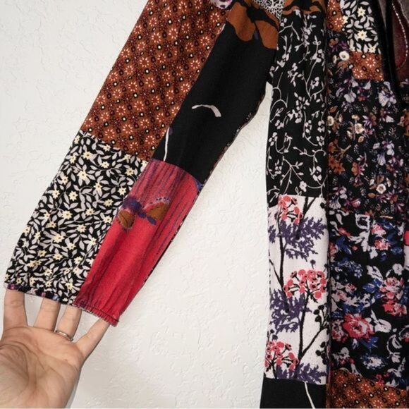 One September x Anthropologie Arcata Patchwork Peasant Dress Size XS - Picture 3 of 7